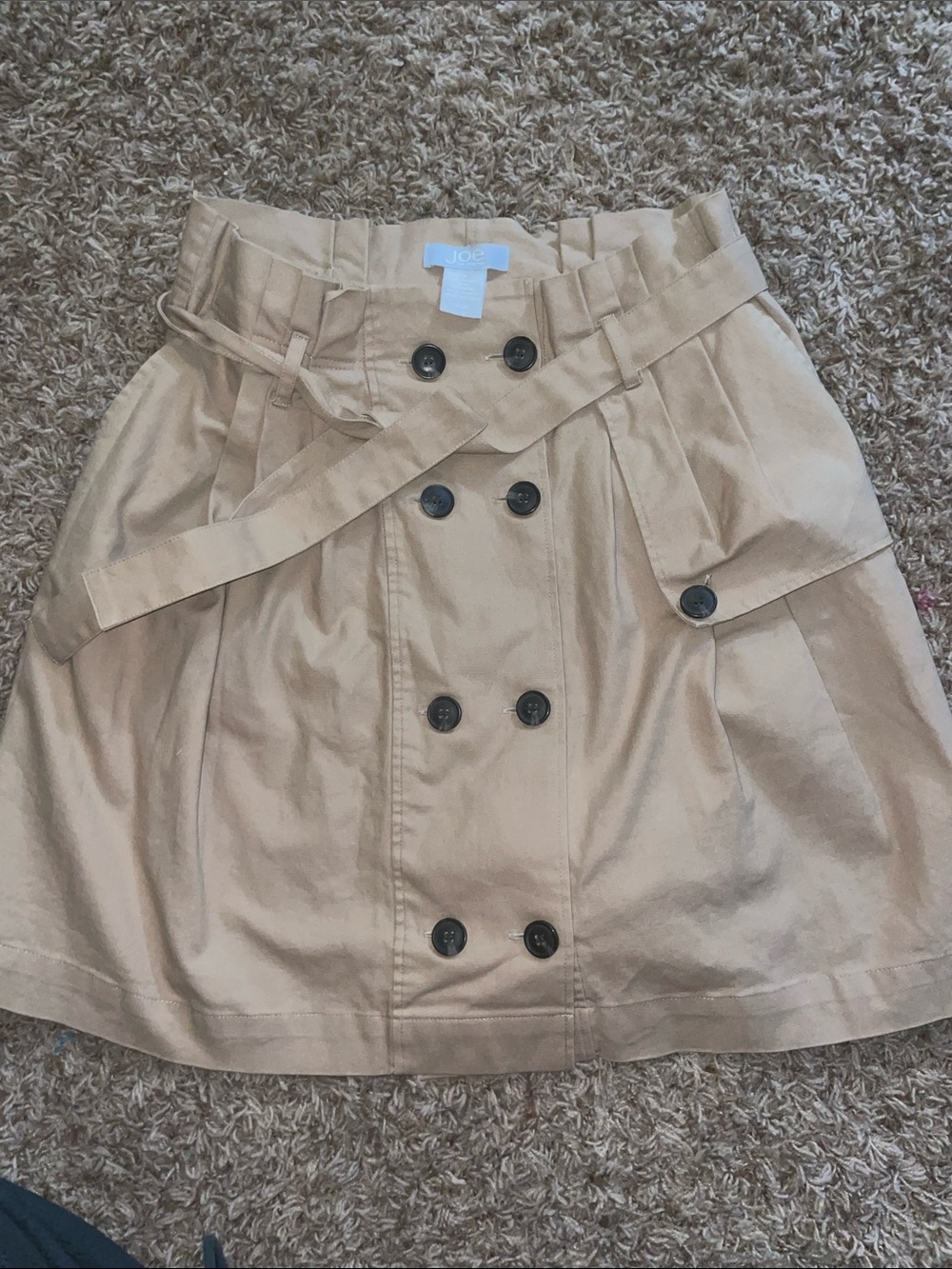 Joe's Jeans Tan Trench-Style Double-Breasted Mini Skirt